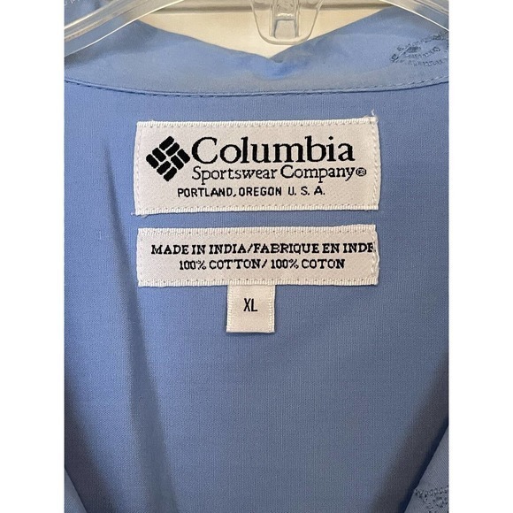 Columbia Men's XL Light Blue Shirt Button Up Fish & Martinis - Picture 3 of 9